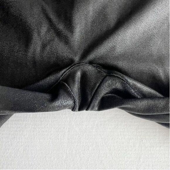 SPANX Faux Leather High Waisted Leggings in Black Size Large Petite Style 2437 - Picture 12 of 15